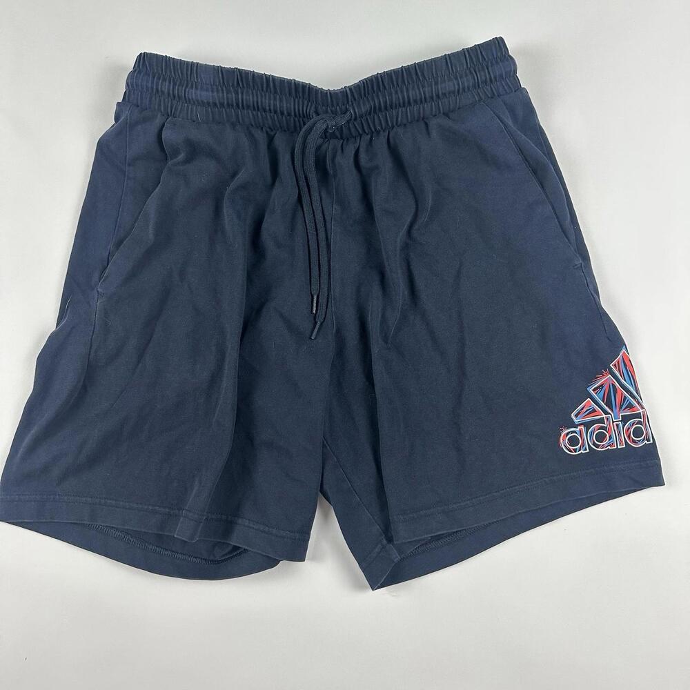 Adidas Mens Essentials Americana Knit Jersey Shorts Navy Blue M